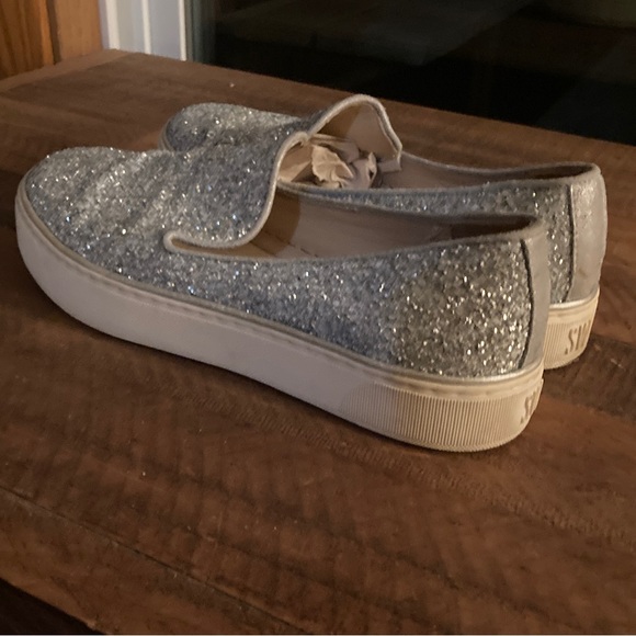 Stuart Weitzman Glitter, Slip on Sneakers, 7.5B. - Picture 2 of 5
